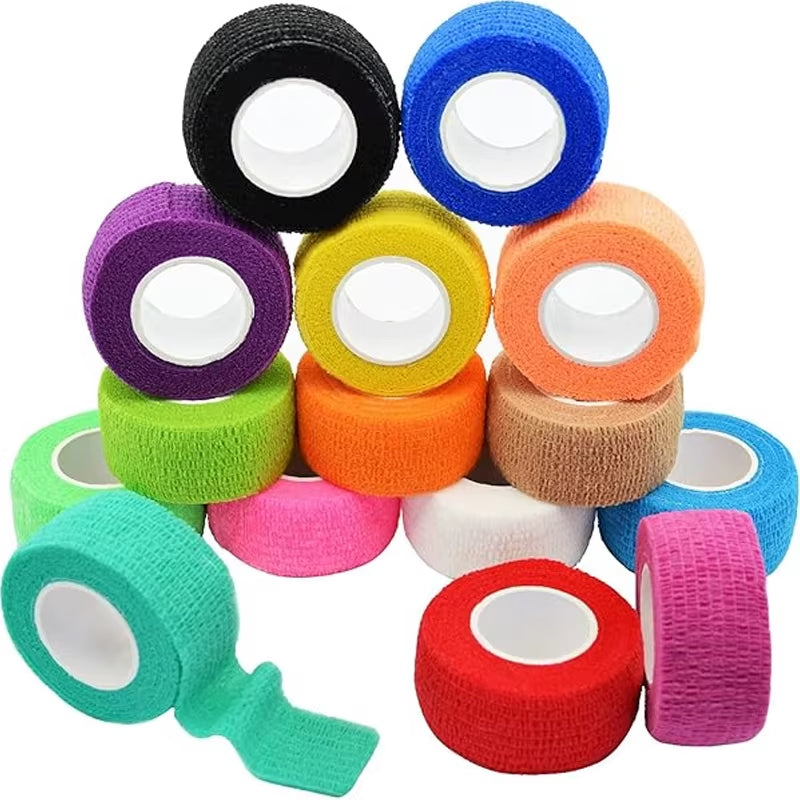 12-Pack Self-Adhesive Bandages, First Aid Tape, Elastic Self-Adhesive Tape, Athletic, Sports, Wrist and Ankle Tape