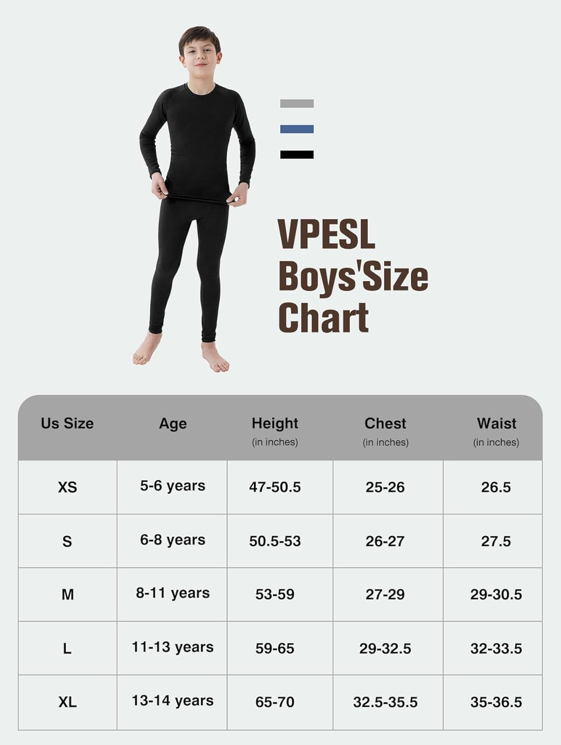 Boy'S Thermal Underwear Set Long Sleeve Athletic Base Layer Compression Underwear Shirt Tights Set