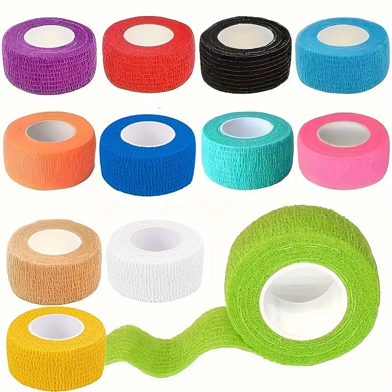 12-Pack Self-Adhesive Bandages, First Aid Tape, Elastic Self-Adhesive Tape, Athletic, Sports, Wrist and Ankle Tape