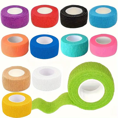 12-Pack Self-Adhesive Bandages, First Aid Tape, Elastic Self-Adhesive Tape, Athletic, Sports, Wrist and Ankle Tape