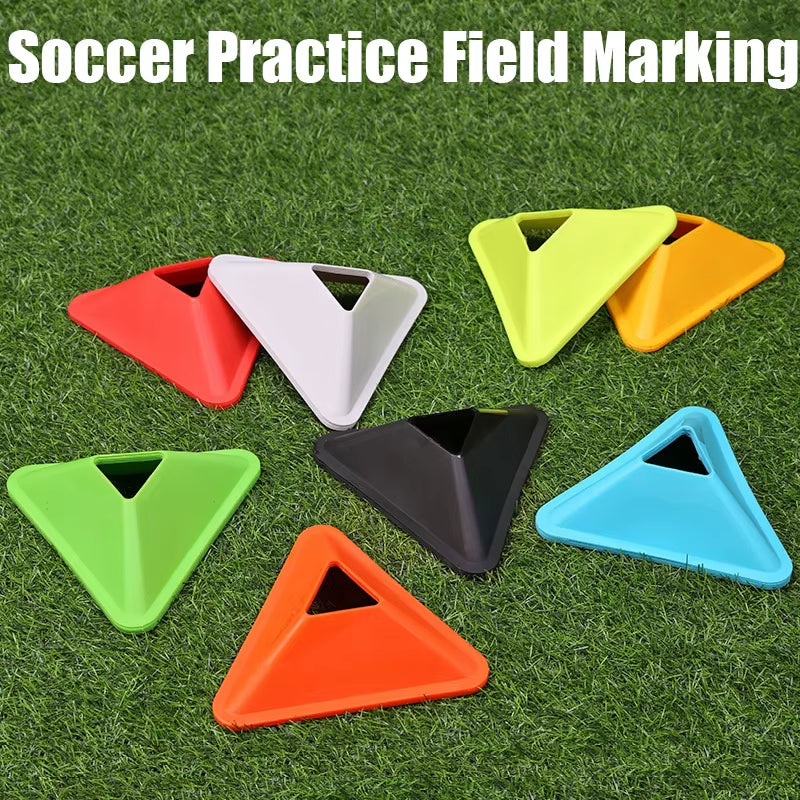 10Pcs Triangle Football Training Discs Soccer Agility Training Cones Practice Field Marking Portable Equipment for Kids Adult