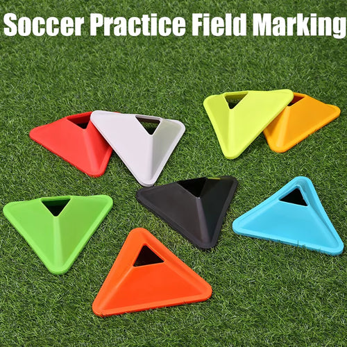 10Pcs Triangle Football Training Discs Soccer Agility Training Cones Practice Field Marking Portable Equipment for Kids Adult