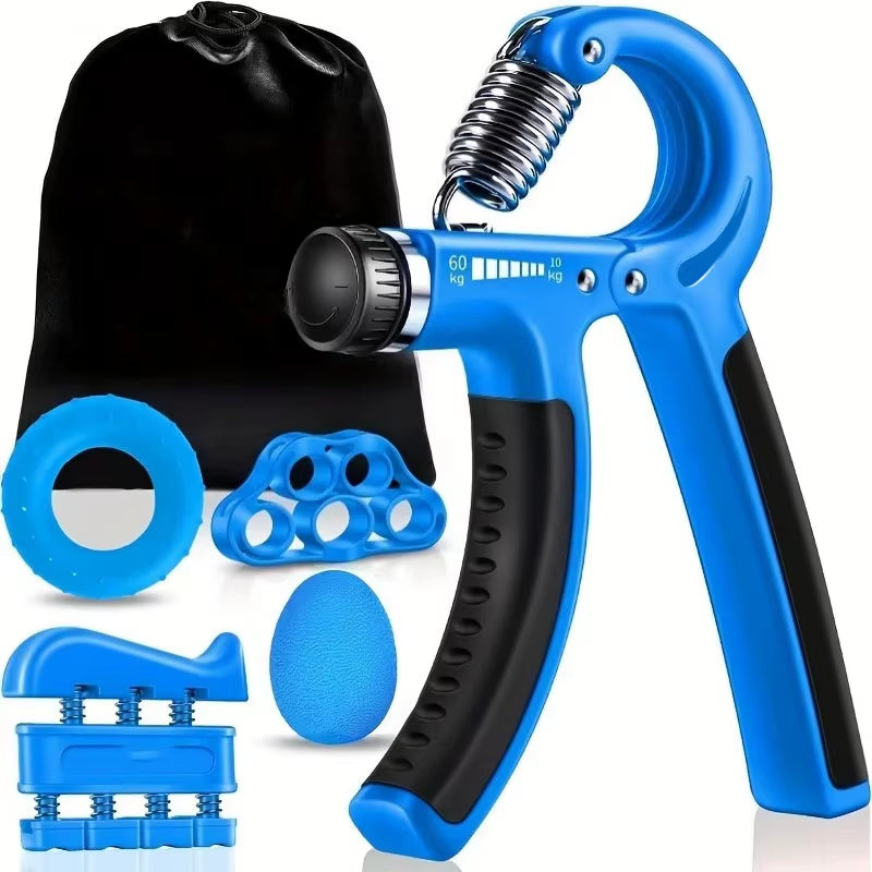 Grip Strength Set Five Piece Hand Trainer Fitness Adjustable Silicone Grip Strength Set, Grip Strength Training Set