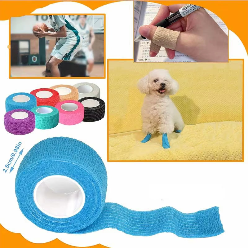 12-Pack Self-Adhesive Bandages, First Aid Tape, Elastic Self-Adhesive Tape, Athletic, Sports, Wrist and Ankle Tape