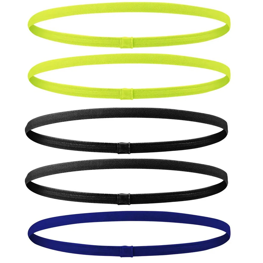 1/2/5Pcs Women Sweatbands Football Yoga Pure Hair Bands Anti-Slip Elastic Rubber Thin Sports Headband Men Hair Accessories