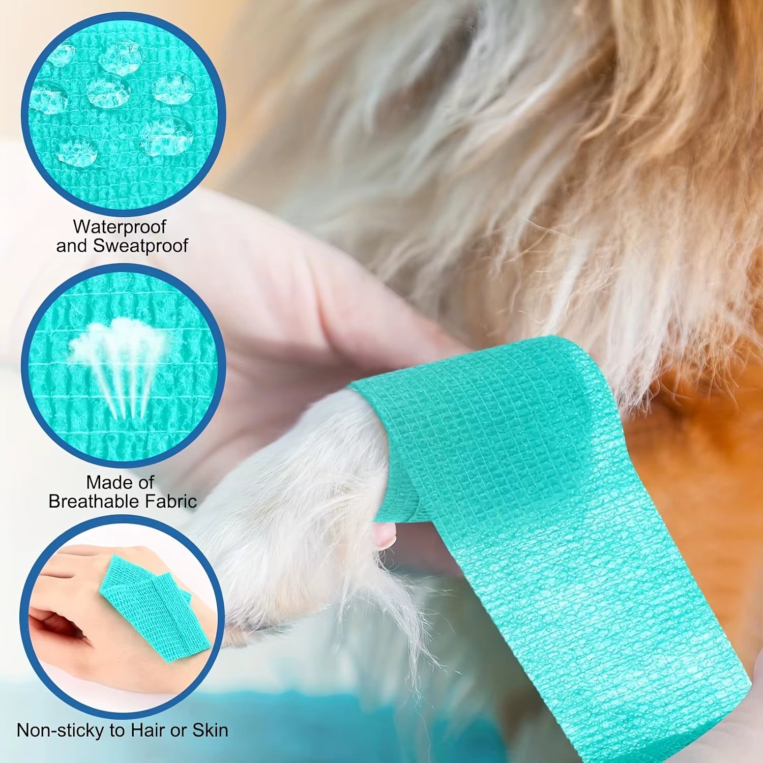 12-Pack Self-Adhesive Bandages, First Aid Tape, Elastic Self-Adhesive Tape, Athletic, Sports, Wrist and Ankle Tape