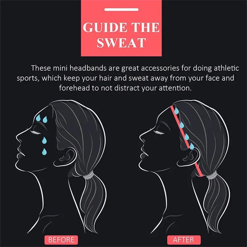 1/5/20Pcs Simple Elastic Headbands Unisex Sports Hairband Non-Slip Silicone Strip Sweat Guide Yoga Running Fitness Accessories