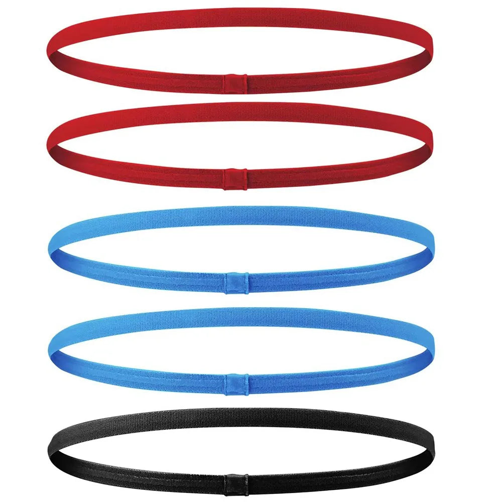 1/2/5Pcs Women Sweatbands Football Yoga Pure Hair Bands Anti-Slip Elastic Rubber Thin Sports Headband Men Hair Accessories