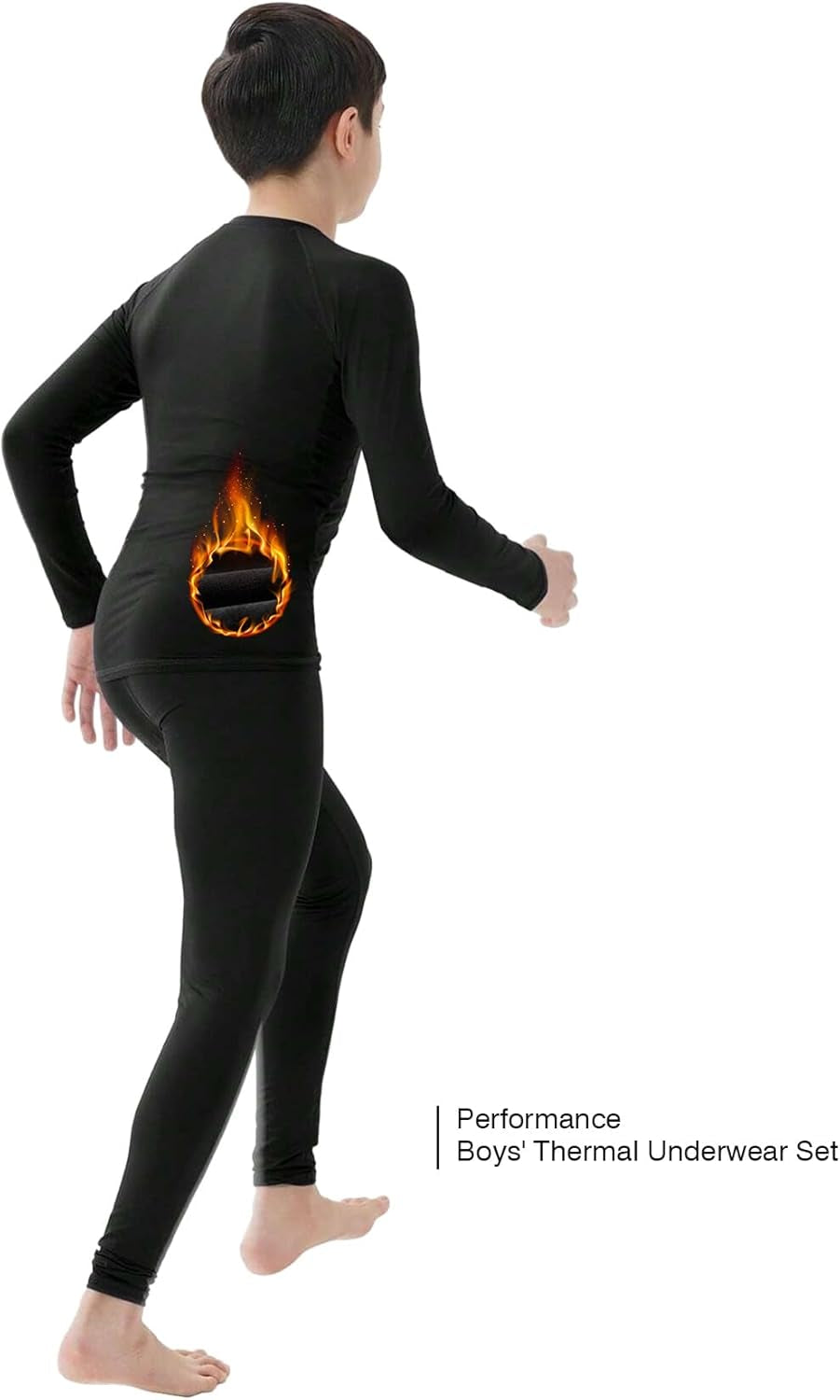 Boy'S Thermal Underwear Set Long Sleeve Athletic Base Layer Compression Underwear Shirt Tights Set