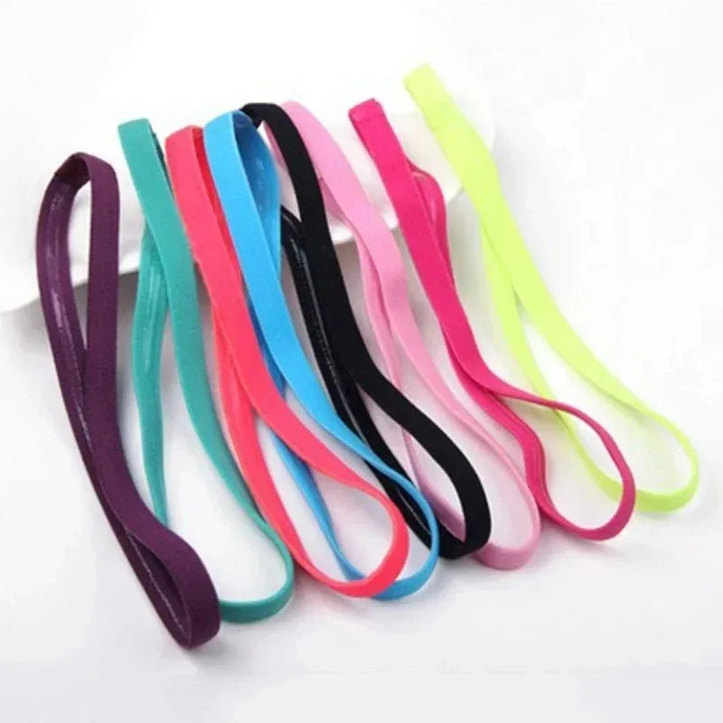 1/5/20Pcs Simple Elastic Headbands Unisex Sports Hairband Non-Slip Silicone Strip Sweat Guide Yoga Running Fitness Accessories