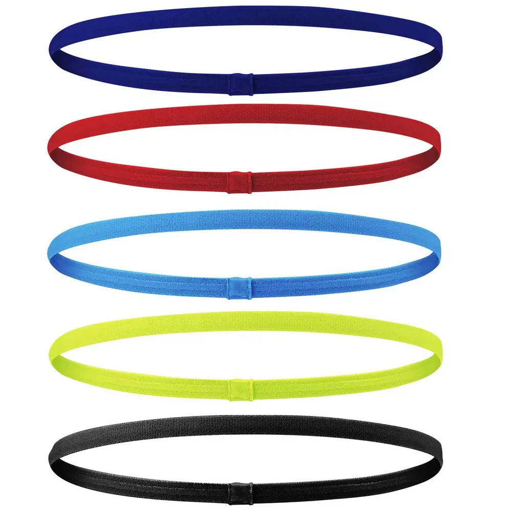 1/2/5Pcs Women Sweatbands Football Yoga Pure Hair Bands Anti-Slip Elastic Rubber Thin Sports Headband Men Hair Accessories