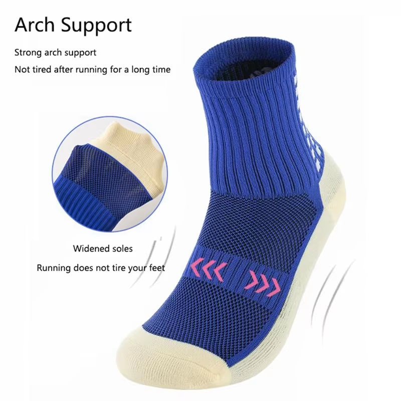 Men'S Football Soccer Socks Sports Cycling Grip Socks anti Slip Non Slip Grip Pads for Football Basketball New