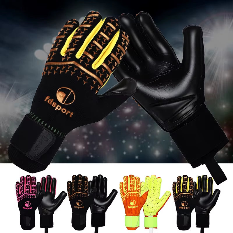 4MM Soccer Goalkeeper Gloves Thickened Latex Football Match Grip Protection Adult Goalkeeper Wrist Strap Soccer Goalie Gloves