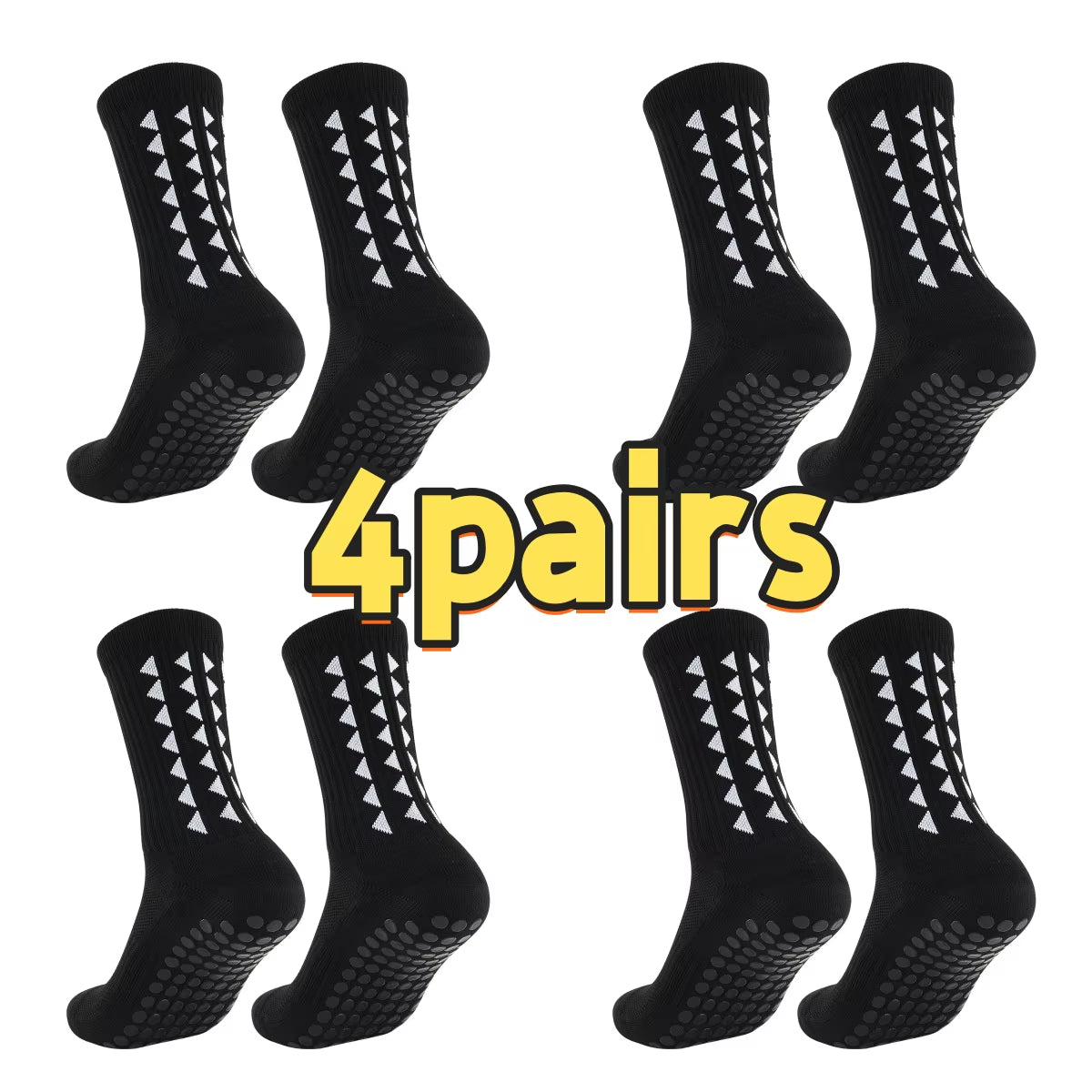 4Pairs Men Women Football Grip Socks Towel Bottom Sport Socks Rugby Soccer Cycling Running Exercise Athletic Socks