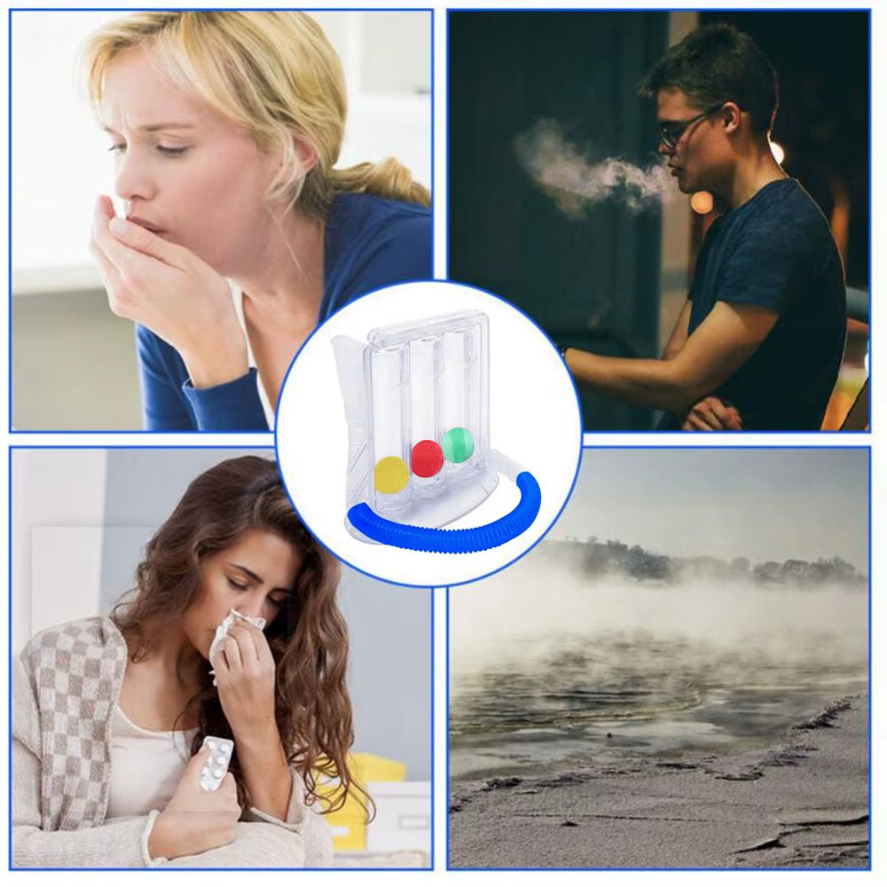 Lung Function Breathing Exerciser 3 Balls Breathing Trainer Vital Capacity Lung Function Improvement Rehabilitation Equipment