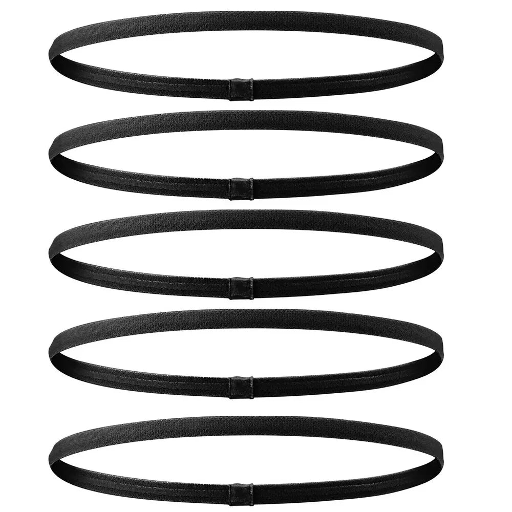 1/2/5Pcs Women Sweatbands Football Yoga Pure Hair Bands Anti-Slip Elastic Rubber Thin Sports Headband Men Hair Accessories