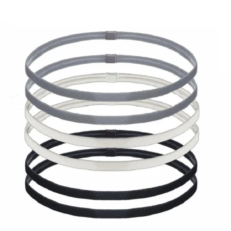 1/2/5Pcs Women Sweatbands Football Yoga Pure Hair Bands Anti-Slip Elastic Rubber Thin Sports Headband Men Hair Accessories