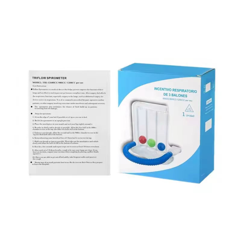 Lung Function Breathing Exerciser 3 Balls Breathing Trainer Vital Capacity Lung Function Improvement Rehabilitation Equipment