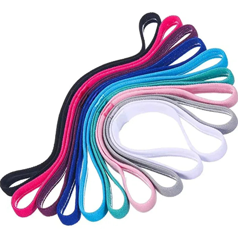 1/2/5Pcs Women Sweatbands Football Yoga Pure Hair Bands Anti-Slip Elastic Rubber Thin Sports Headband Men Hair Accessories