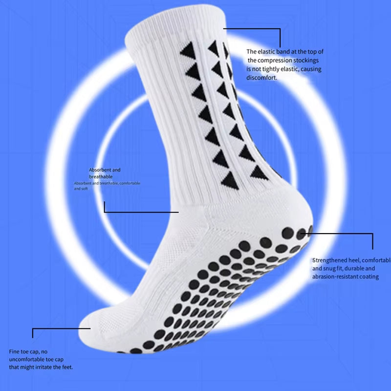 4Pairs Men Women Football Grip Socks Towel Bottom Sport Socks Rugby Soccer Cycling Running Exercise Athletic Socks