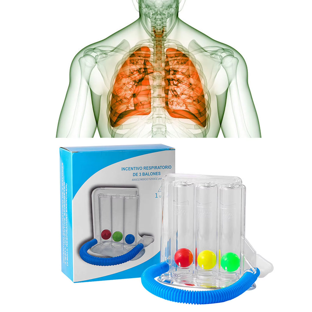 3/4 Balls Breathing Trainer Lung Function Improvement Trainer Respiratory Spirometry Breath Exerciser Measurement Tools